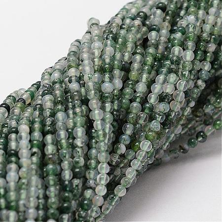 Natural Moss Agate Beads Strands G-N0184-07-2mm-1