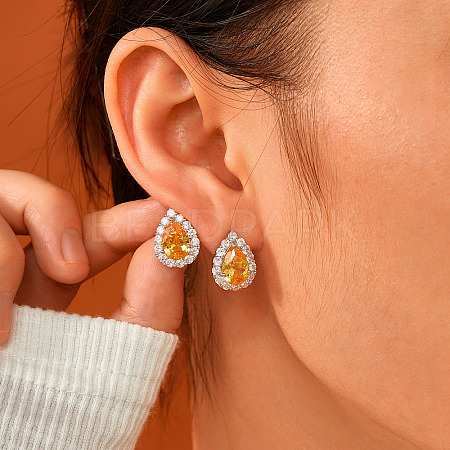 Brass Teardrop Stud Earrings UI2850-2-1