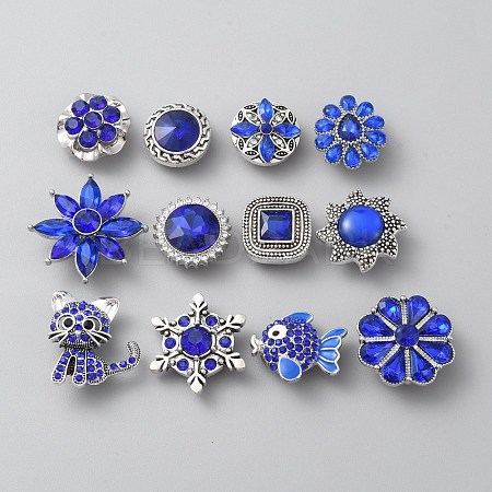 Alloy Rhinestone Snap Buttons DIY-WH0449-39-1