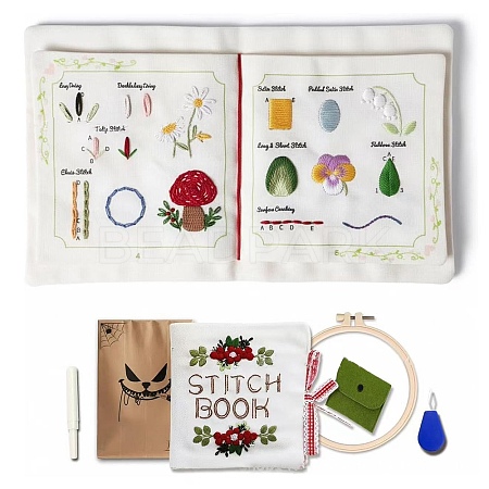DIY Embroidery Stitch Book Kit for Beginners FB-CBA112E-01-1
