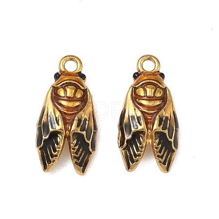 304 Stainless Steel Enamel Pendants STAS-F347-08G-1