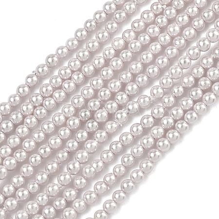 Electroplated Shell Pearl Beads Strands BSHE-G041-2mm-06-1