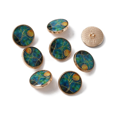 Alloy Enamel Shank Buttons BUTT-WH0015-52C-1
