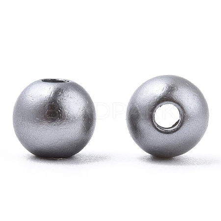 Spray Painted ABS Plastic Imitation Pearl Beads OACR-T015-05A-02-1