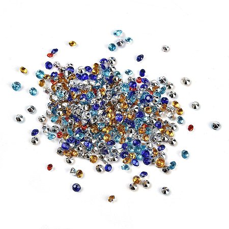 Acrylic Rhinestone Pointed Back Cabochons MRMJ-XCP0001-61-1