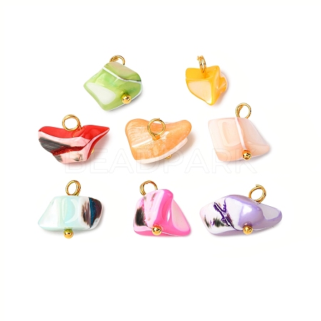 Dyed Natural Trochid Shell/Trochus Shell Pendants PALLOY-JF04483-02-1