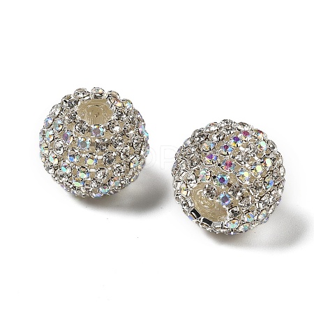 Sparkle Glass Rhinestone Round Beads OACR-S048-01C-1