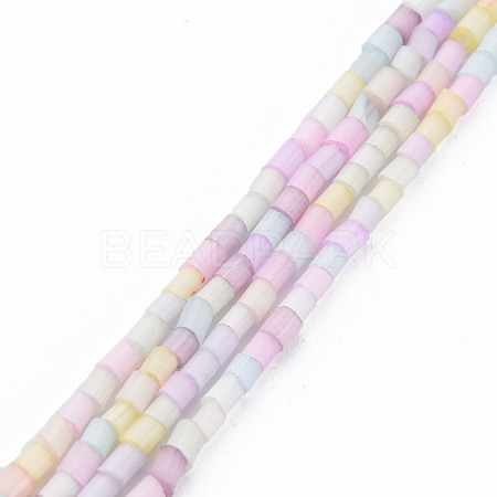 Glass Silk Stain Style Beads Strands GLAA-N047-001A-09-1
