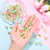 10Pcs Acrylic & Glass Flower Pendants PALLOY-YW00116-01-5