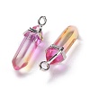 Faceted Bullet Glass Pointed Pendants KK-E282-01P-08-3