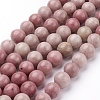 Natural Rhodonite Beads Strands G-G099-10mm-33-1