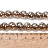 Electroplated Natural Agate Beads Strands G-B191-A07-10mm-17-3