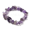 Natural Amethyst Chip Beads Stretch Bracelet for Women BJEW-AL00003-02-2