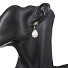 Brass Naturl Shell Pearl Star with Teardrop Dangle Stud Earrings EJEW-JE06742-2