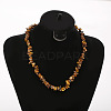 Natural Tiger Eye Chip Beaded Necklaces for Women FS-WG9F5E2-04-1