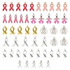 Awareness Ribbon Theme 50Pcs 9 Style Alloy Enamel Pendants & Awareness Ribbon Theme ENAM-YW0003-58-1