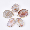 Electroplate Natural Banded Agate Pendants G-S344-84-1