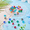 50Pcs 10 Colors Transparent Glass European Beads GPDL-TA0001-13-5
