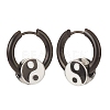 Alloy Yin Yang Beaded Hoop Earrings with Enamel EJEW-JE04913-02-3