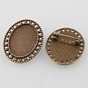 Vintage Alloy Brooch Cabochon Bezel Settings X-PALLOY-O038-33AB-NF-1