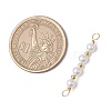 Round Shell Pearl Beaded Connector Charms PALLOY-JF03704-2