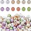 Spray Painted Acrylic Beads ACRP-PH0001-03-WH-1