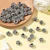 Barrel Antique Silver Plated Metal Alloy Rhinestone European Beads ALRI-Q228-02I-5