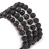 4Pcs 4 Style Natural Silver Obsidian & Lava Rock Stretch Bracelets Set BJEW-JB09480-6