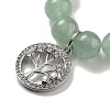 Natural Green Aventurine Round Beaded Chakra Stretch Bracelets BJEW-K251-01B-3