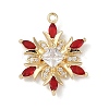 Christmas Theme Brass Micro Pave Cubic Zirconia Pendants KK-Z065-01-01G-1