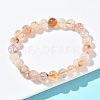 Natural Citrine Round Beads Stretch Bracelets for Women BJEW-Z158-03C-03-2