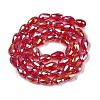 Transparent Electroplate Glass Beads Strands EGLA-N013-T6mm-B12-2
