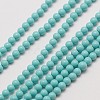 Synthetic Taiwan Turquoise Round Beads Strands G-A130-3mm-L08-1