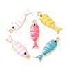 304 Stainless Steel Enamel Pendants X-STAS-K303-09KCG-1