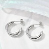 304 Stainless Steel Twist C-Shaped Stud Earrings for Women EJEW-C096-40P-1