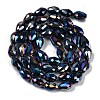 Opaque Solid Color Electroplate Glass Beads Strands EGLA-N013-P10mm-B01-2