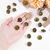16Pcs 2 Styles 1-Hole Alloy Shank Buttons BUTT-GA0001-46-3