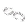 Rhodium Plated 925 Sterling Silver Huggie Hoop Earrings EJEW-K258-19A-P-2