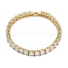 Rack Plating Brass Micro Pave Cubic Zirconia Chain Bracelets BJEW-P341-06A-G-1