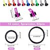 SUPERFINDINGS 50 Sets 10 Colors Plastic & Silicone O-Rings Fishing Rod Pole Hook Keeper Sets FIND-FH0003-26-4