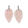 Natural Rose Quartz Pendants G-H359-04P-04-1