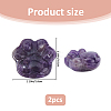 2Pcs Natural Amethyst Carved Figurines Statues for Home Office Desktop Decoration G-FH0002-75B-2