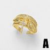 Adjustable Brass Micro Pave Clear Cubic Zirconia Cuff Open Rings WG359B1-01-1