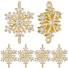 10Pcs Brass Micro Pave Clear Cubic Zirconia Connector Charms ZIRC-BBC0002-86C-1