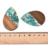 Transparent Resin & Walnut Wood Big Pendants RESI-T058-05M-4