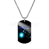 Non-Tarnish Stainless Steel Constellation Tag Pendant Necklace with Box Chains ZODI-PW0006-01K-1