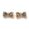Brass Micro Pave Cubic Zirconia Beads ZIRC-P112-05G-01-1