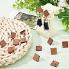 SUNNYCLUE 15 Pairs Walnut Wood Rhombus Stud Earring Findings EJEW-SC0001-30-4