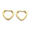 304 Stainless Steel Heart Huggie Hoop Earrings STAS-H156-15G-2