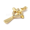 Rack Plating Brass & Clear Cubic Zirconia Pendants KK-L216-055G-2
